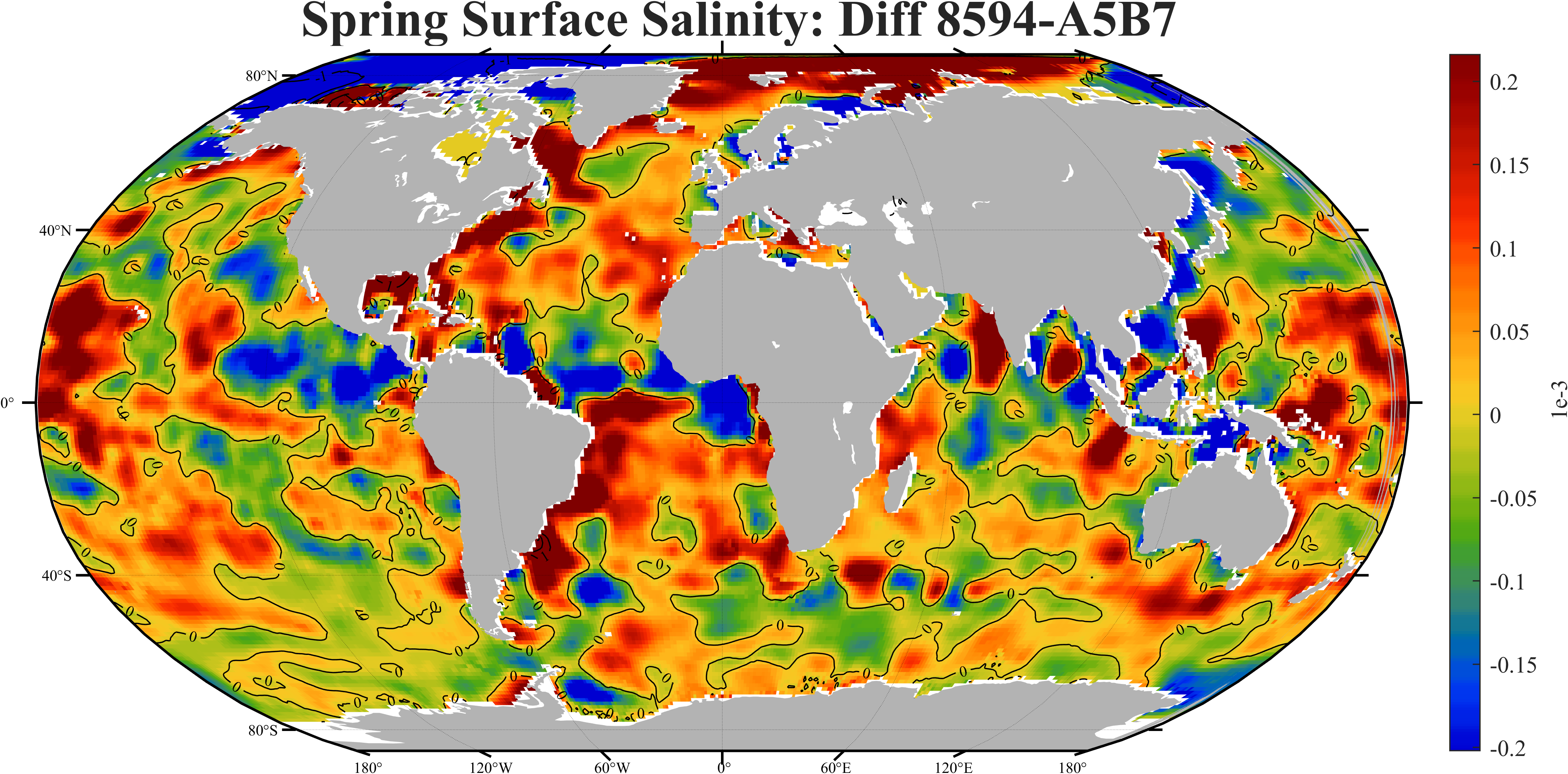 增量：海表面盐度春季平均