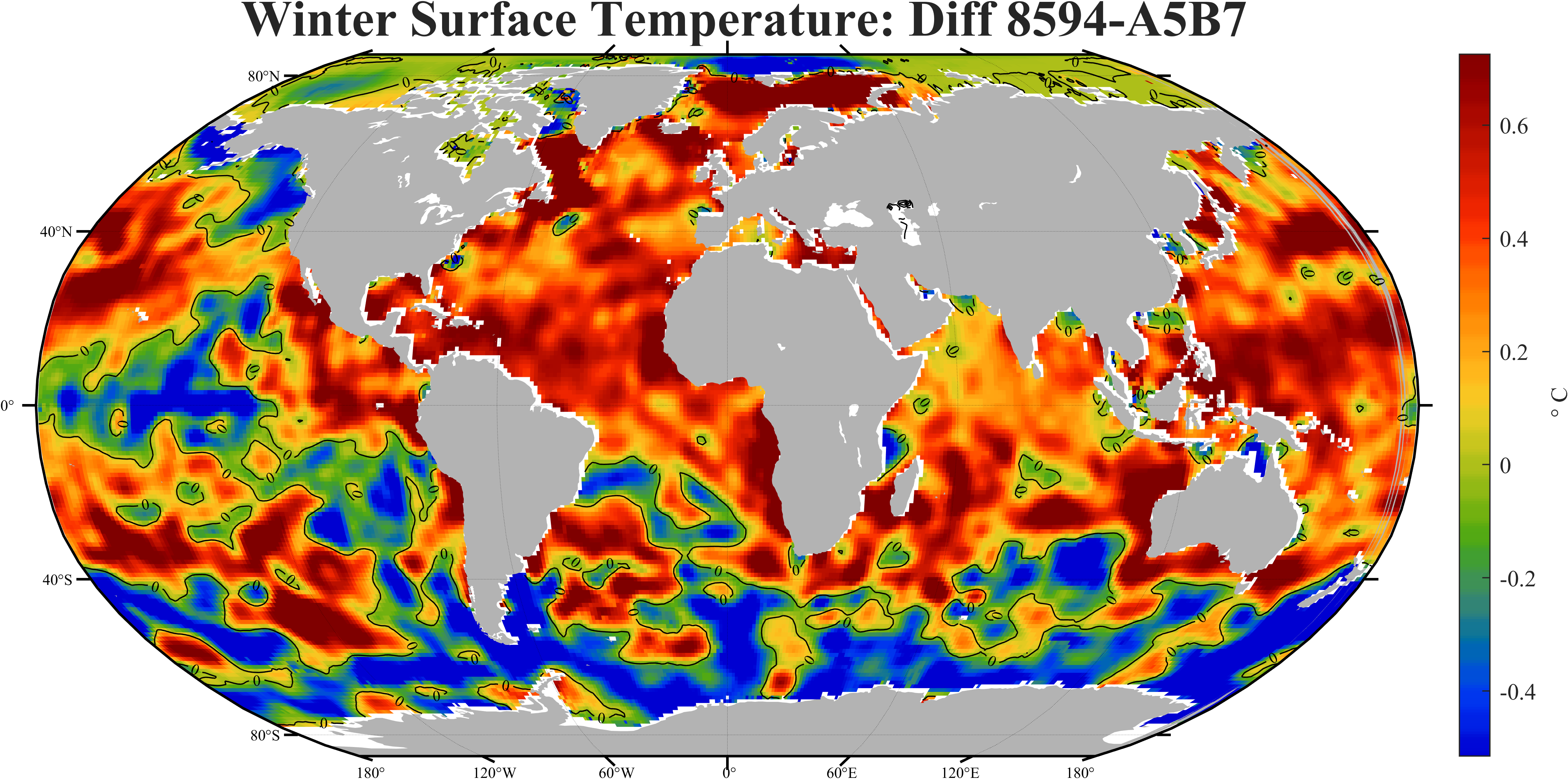 增量：海表面温度冬季平均